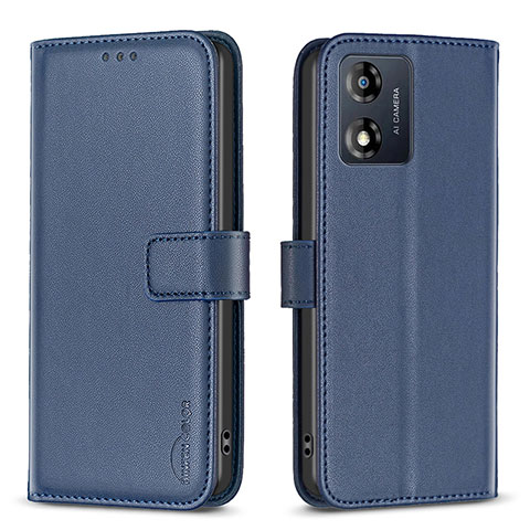 Handytasche Stand Schutzhülle Flip Leder Hülle B17F für Motorola Moto E13 Blau