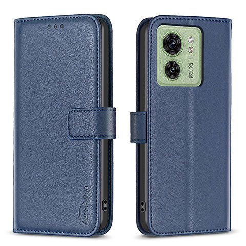 Handytasche Stand Schutzhülle Flip Leder Hülle B17F für Motorola Moto Edge (2023) 5G Blau