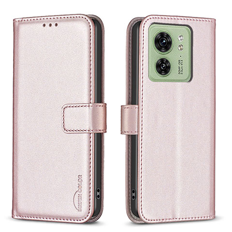 Handytasche Stand Schutzhülle Flip Leder Hülle B17F für Motorola Moto Edge (2023) 5G Rosegold