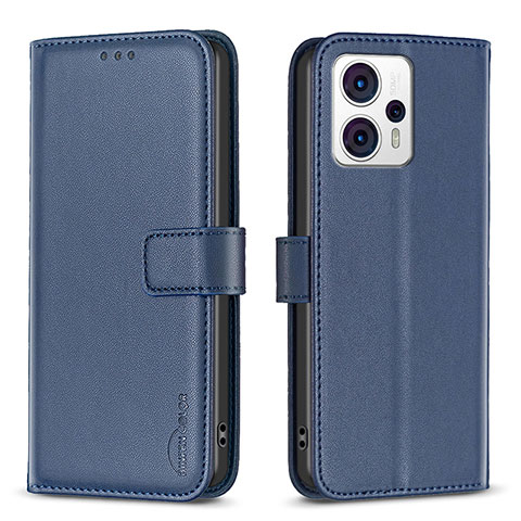 Handytasche Stand Schutzhülle Flip Leder Hülle B17F für Motorola Moto G23 Blau