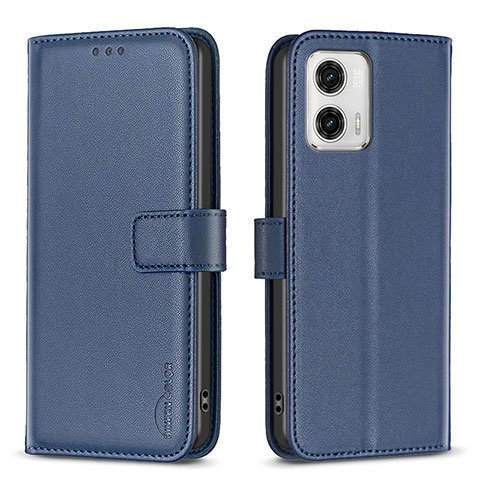 Handytasche Stand Schutzhülle Flip Leder Hülle B17F für Motorola Moto G73 5G Blau