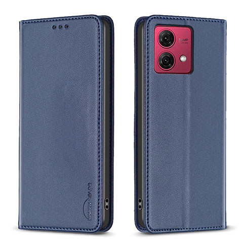 Handytasche Stand Schutzhülle Flip Leder Hülle B17F für Motorola Moto G84 5G Blau