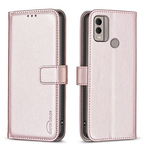 Handytasche Stand Schutzhülle Flip Leder Hülle B17F für Nokia C22 Rosegold