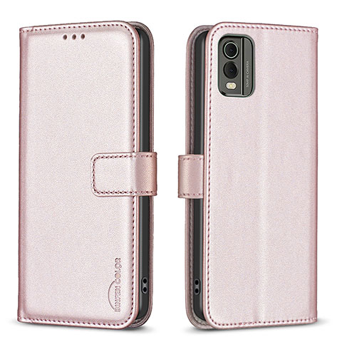 Handytasche Stand Schutzhülle Flip Leder Hülle B17F für Nokia C32 Rosegold