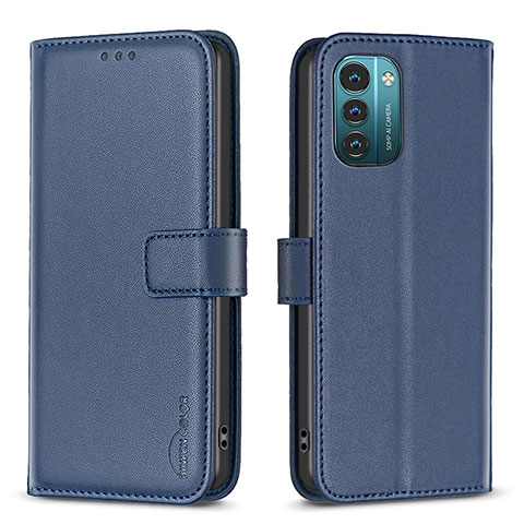 Handytasche Stand Schutzhülle Flip Leder Hülle B17F für Nokia G11 Blau