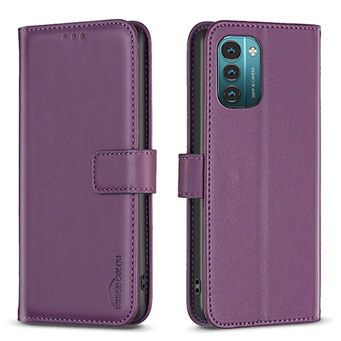 Handytasche Stand Schutzhülle Flip Leder Hülle B17F für Nokia G11 Violett