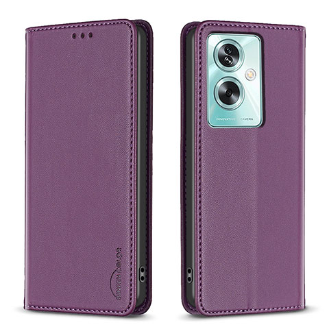 Handytasche Stand Schutzhülle Flip Leder Hülle B17F für Oppo A79 5G Violett