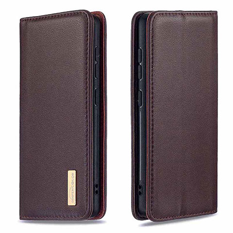 Handytasche Stand Schutzhülle Flip Leder Hülle B17F für Samsung Galaxy A71 4G A715 Braun