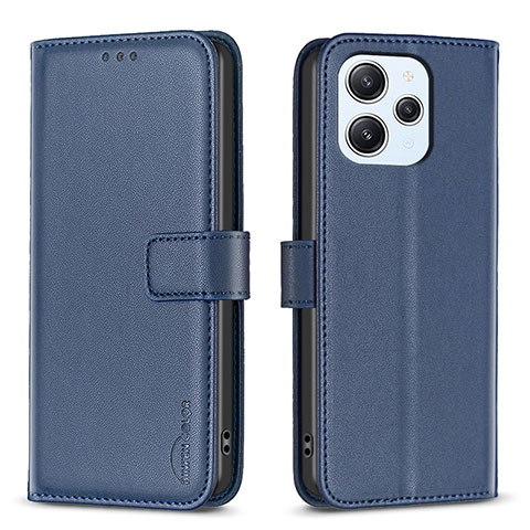 Handytasche Stand Schutzhülle Flip Leder Hülle B17F für Xiaomi Redmi 12 4G Blau