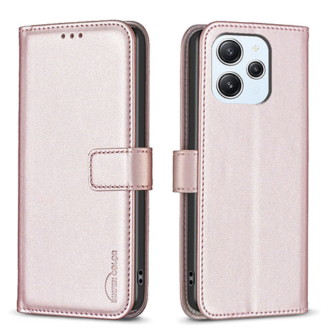 Handytasche Stand Schutzhülle Flip Leder Hülle B17F für Xiaomi Redmi 12 4G Rosegold