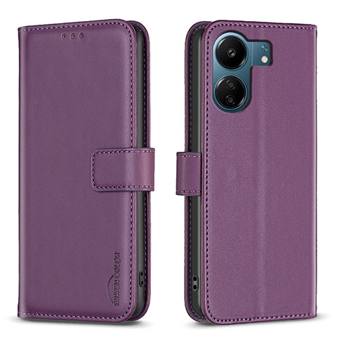 Handytasche Stand Schutzhülle Flip Leder Hülle B17F für Xiaomi Redmi 13C Violett