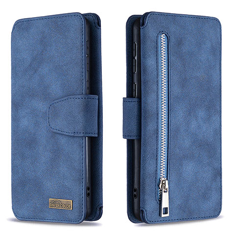 Handytasche Stand Schutzhülle Flip Leder Hülle B18F für Samsung Galaxy A21 Blau