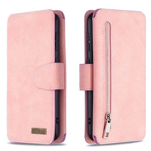 Handytasche Stand Schutzhülle Flip Leder Hülle B18F für Samsung Galaxy A30S Rosegold