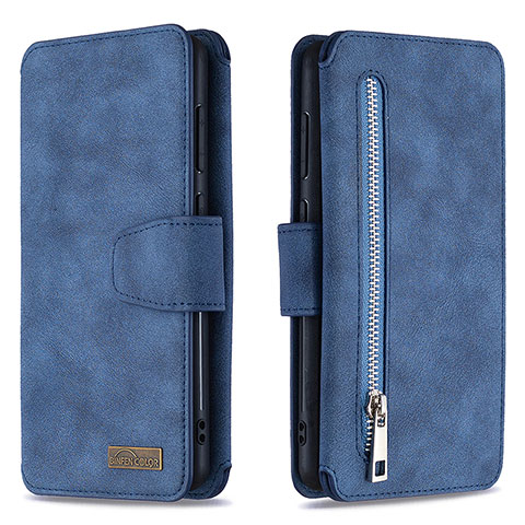 Handytasche Stand Schutzhülle Flip Leder Hülle B18F für Samsung Galaxy A31 Blau