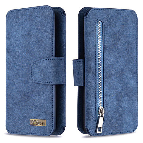 Handytasche Stand Schutzhülle Flip Leder Hülle B18F für Samsung Galaxy A40 Blau