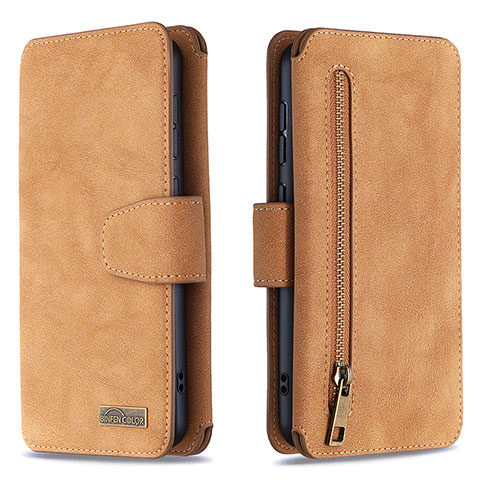 Handytasche Stand Schutzhülle Flip Leder Hülle B18F für Samsung Galaxy A50S Braun