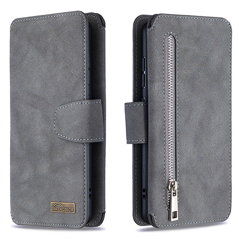 Handytasche Stand Schutzhülle Flip Leder Hülle B18F für Samsung Galaxy A51 4G Grau