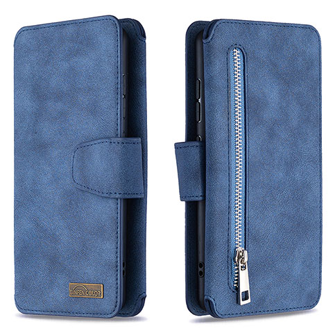 Handytasche Stand Schutzhülle Flip Leder Hülle B18F für Samsung Galaxy A51 5G Blau