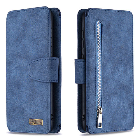 Handytasche Stand Schutzhülle Flip Leder Hülle B18F für Samsung Galaxy A70 Blau