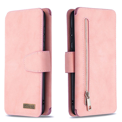 Handytasche Stand Schutzhülle Flip Leder Hülle B18F für Samsung Galaxy A70S Rosegold