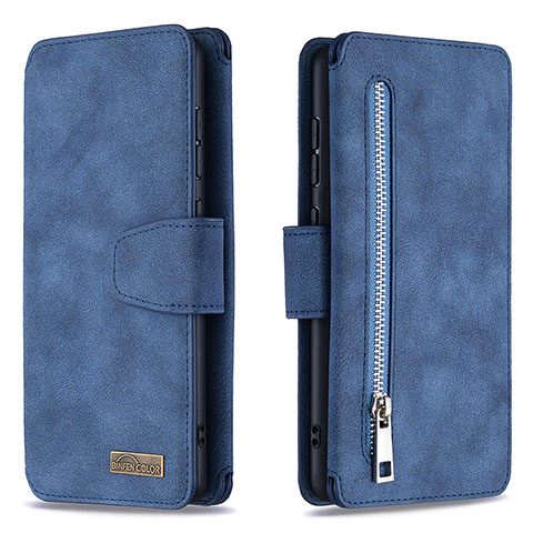 Handytasche Stand Schutzhülle Flip Leder Hülle B18F für Samsung Galaxy A71 5G Blau