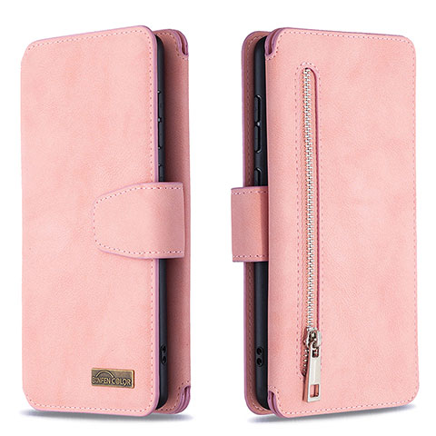 Handytasche Stand Schutzhülle Flip Leder Hülle B18F für Samsung Galaxy A71 5G Rosegold