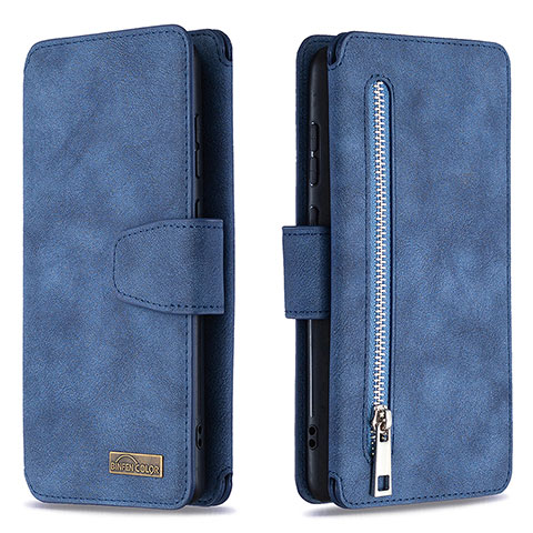 Handytasche Stand Schutzhülle Flip Leder Hülle B18F für Samsung Galaxy Note 10 Lite Blau