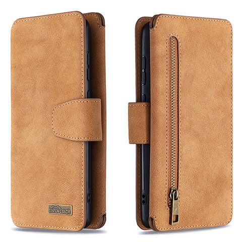 Handytasche Stand Schutzhülle Flip Leder Hülle B18F für Samsung Galaxy Note 10 Lite Braun