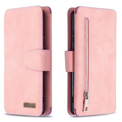 Handytasche Stand Schutzhülle Flip Leder Hülle B18F für Samsung Galaxy Note 20 5G Rosegold