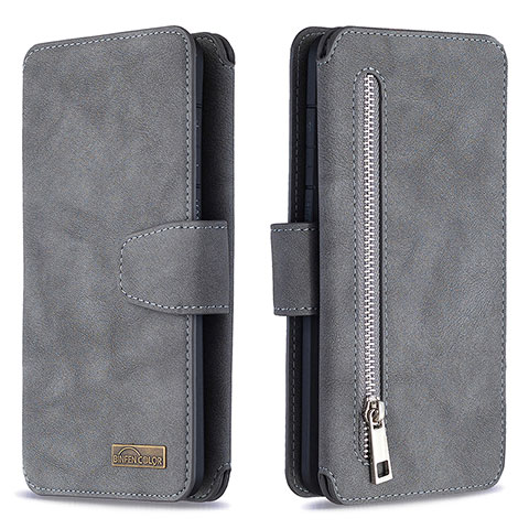 Handytasche Stand Schutzhülle Flip Leder Hülle B18F für Samsung Galaxy S20 Plus 5G Grau