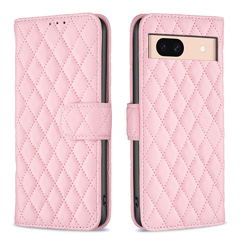 Handytasche Stand Schutzhülle Flip Leder Hülle B19F für Google Pixel 8a 5G Rosegold