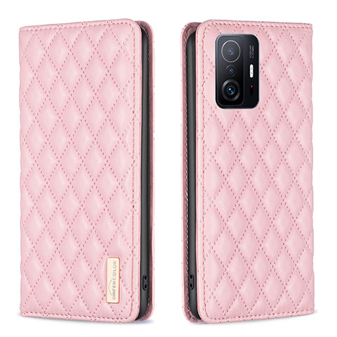 Handytasche Stand Schutzhülle Flip Leder Hülle B19F für Xiaomi Mi 11T Pro 5G Rosegold