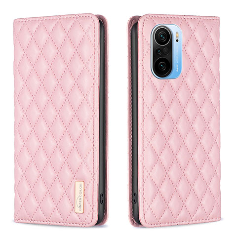 Handytasche Stand Schutzhülle Flip Leder Hülle B19F für Xiaomi Redmi K40 Pro+ Plus 5G Rosegold