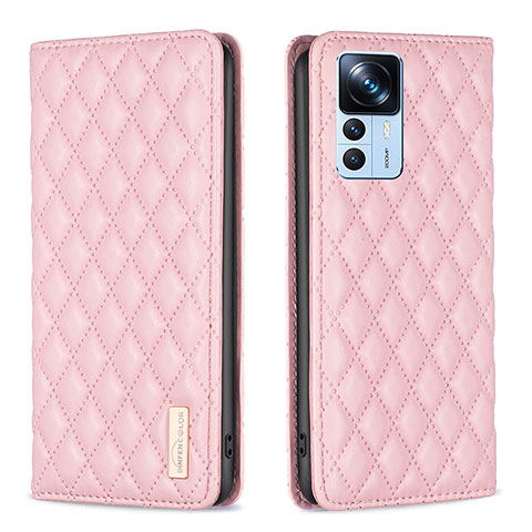 Handytasche Stand Schutzhülle Flip Leder Hülle B19F für Xiaomi Redmi K50 Ultra 5G Rosegold