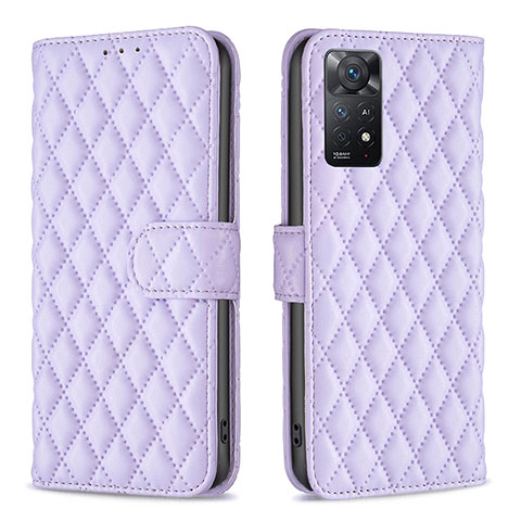 Handytasche Stand Schutzhülle Flip Leder Hülle B19F für Xiaomi Redmi Note 11 Pro 4G Violett