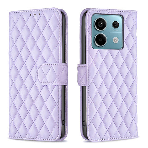 Handytasche Stand Schutzhülle Flip Leder Hülle B20F für Xiaomi Redmi Note 13 Pro 5G Violett