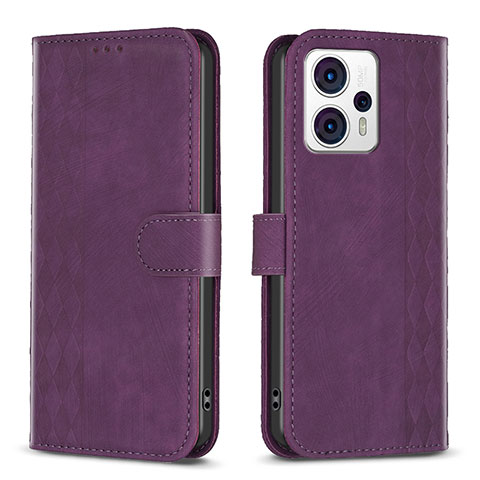 Handytasche Stand Schutzhülle Flip Leder Hülle B21F für Motorola Moto G13 Violett