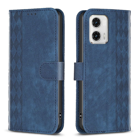 Handytasche Stand Schutzhülle Flip Leder Hülle B21F für Motorola Moto G73 5G Blau