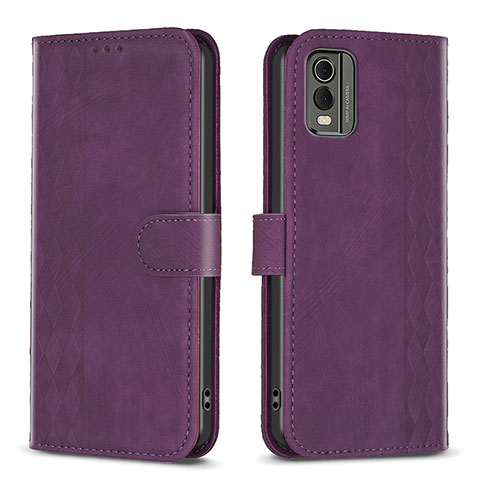 Handytasche Stand Schutzhülle Flip Leder Hülle B21F für Nokia C32 Violett