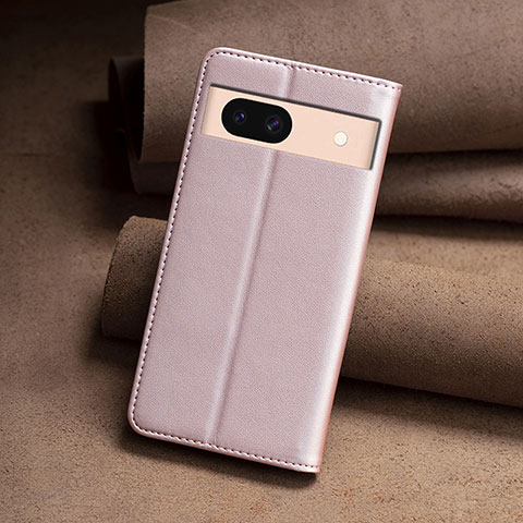 Handytasche Stand Schutzhülle Flip Leder Hülle B22F für Google Pixel 8a 5G Rosegold