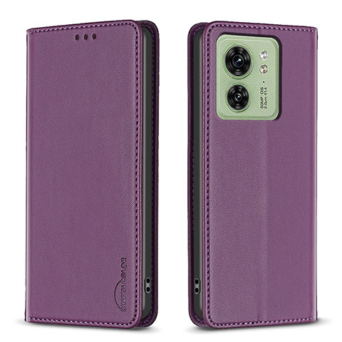 Handytasche Stand Schutzhülle Flip Leder Hülle B22F für Motorola Moto Edge 40 5G Violett