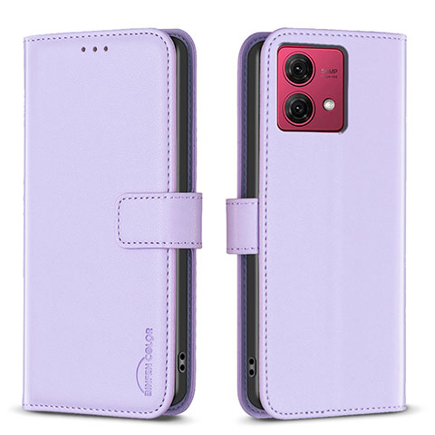 Handytasche Stand Schutzhülle Flip Leder Hülle B22F für Motorola Moto G84 5G Helles Lila