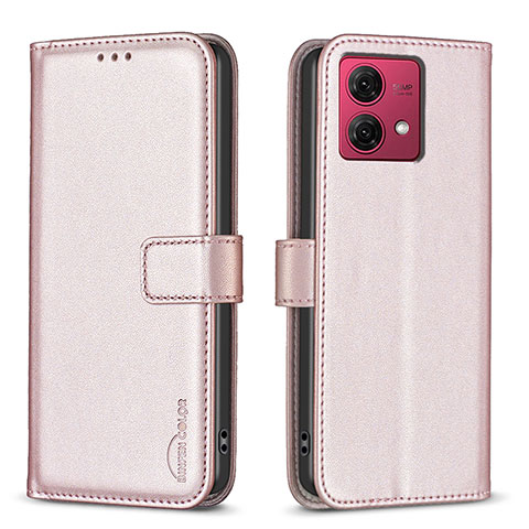 Handytasche Stand Schutzhülle Flip Leder Hülle B22F für Motorola Moto G84 5G Rosegold