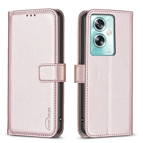 Handytasche Stand Schutzhülle Flip Leder Hülle B22F für Oppo A2 5G Rosegold