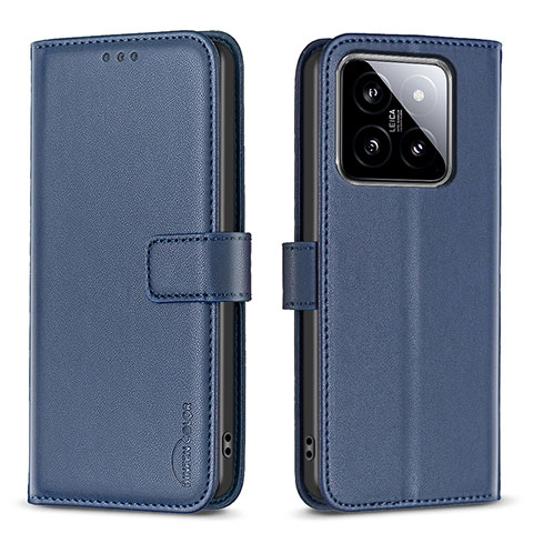 Handytasche Stand Schutzhülle Flip Leder Hülle B22F für Xiaomi Mi 14 5G Blau