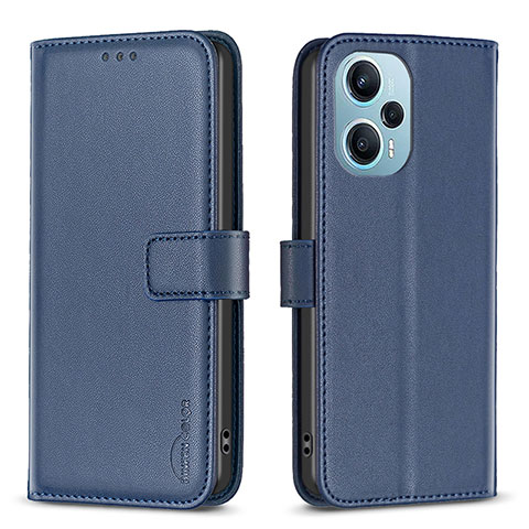 Handytasche Stand Schutzhülle Flip Leder Hülle B22F für Xiaomi Poco F5 5G Blau