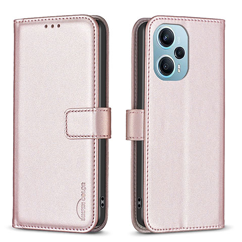 Handytasche Stand Schutzhülle Flip Leder Hülle B22F für Xiaomi Poco F5 5G Rosegold