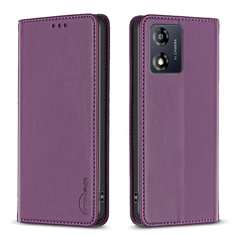 Handytasche Stand Schutzhülle Flip Leder Hülle B23F für Motorola Moto E13 Violett