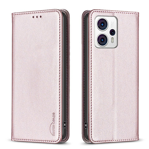 Handytasche Stand Schutzhülle Flip Leder Hülle B23F für Motorola Moto G13 Rosegold