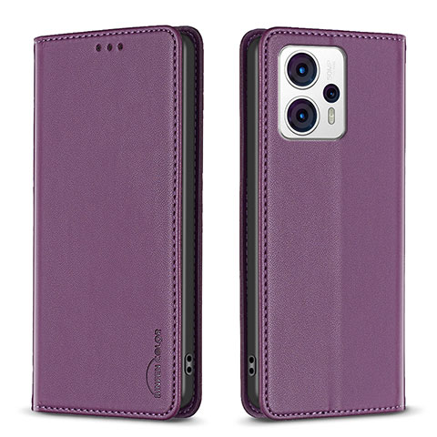 Handytasche Stand Schutzhülle Flip Leder Hülle B23F für Motorola Moto G23 Violett